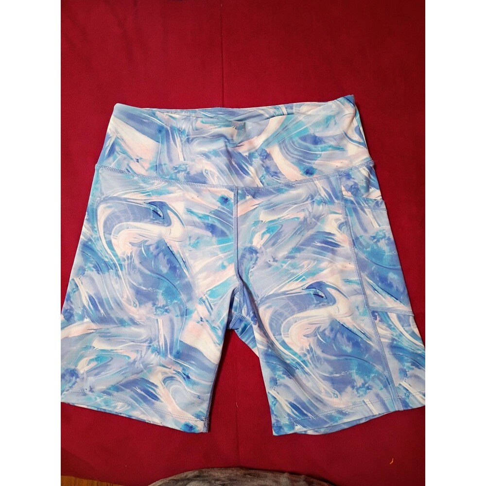 Calvin Klein Performance shorts feature a blue and pink abstract Size L Sku0088